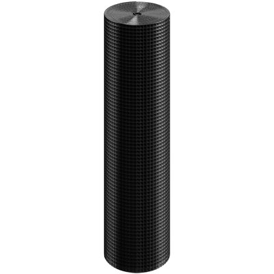 36in x 50ft Chicken Wire Fence 1/2in x 1/2in Mesh 19 Gauge Vinyl Coated Galvanized Steel Wire Mesh Roll 1 Piece Black