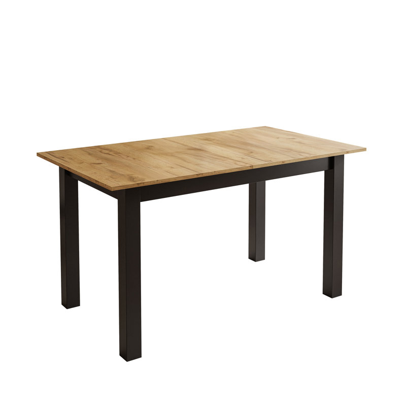 Extendable table ARTON 140 cm, Craft Oak, Black