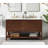 Zoe 60'' Double Bathroom Vanity Base Only in Walnut Finish