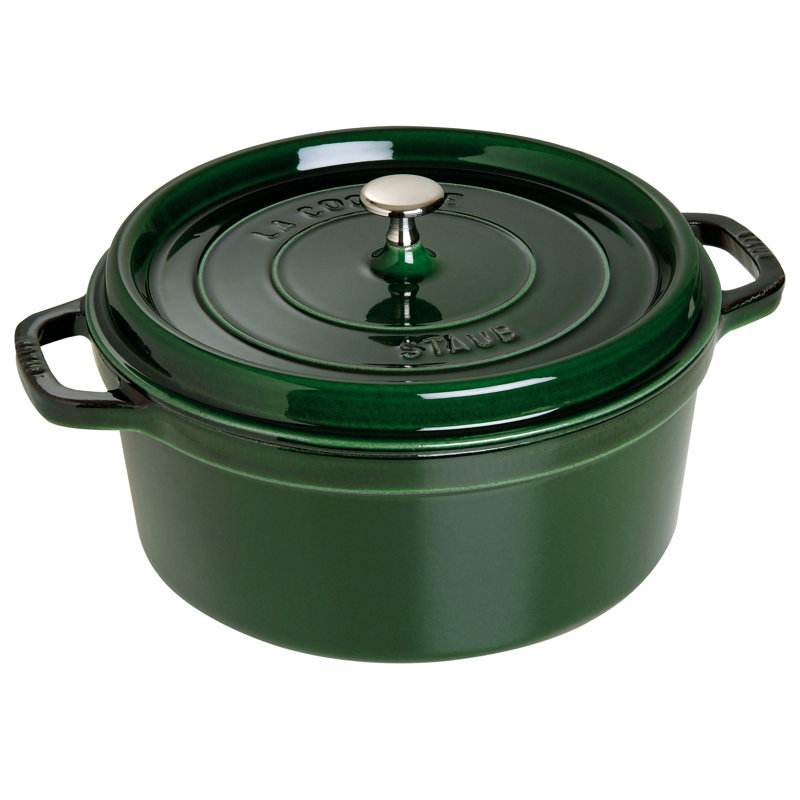 STAUB Round Cast Iron Cocotte, Basil, 28cm