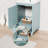 18" Freestanding Small Bathroom Vanity Base Only, Sink Not Included, Decorative Wavy Edge-108213529