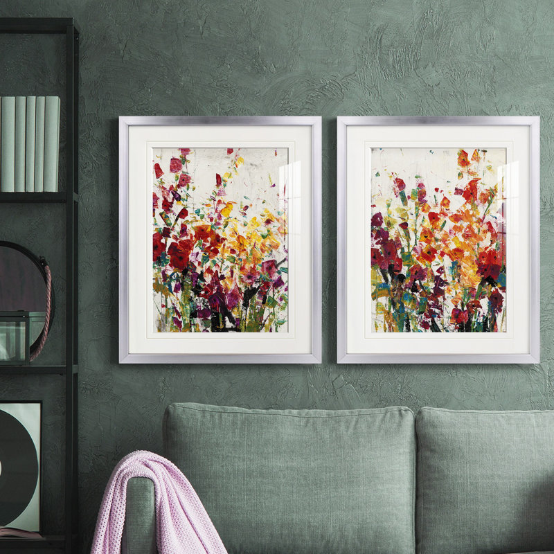 «Wildflowers Blooming I», reproduction encadrée de qualité supérieure - prête à être accrochée