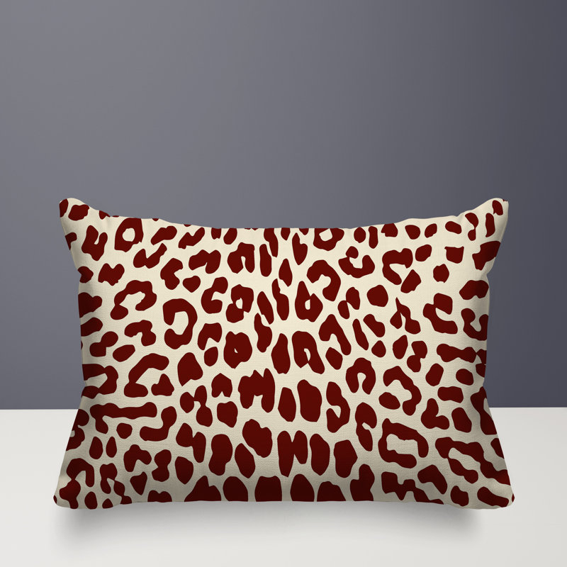 Oreiller rectangulaire intérieur / extérieur Aco, Rectangle H 18 po x l 25 po, Rouge