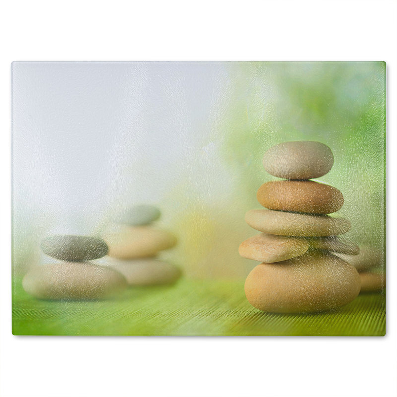 Rock Garden Designer Glass Chopping Board, 40cm L x 28cm W