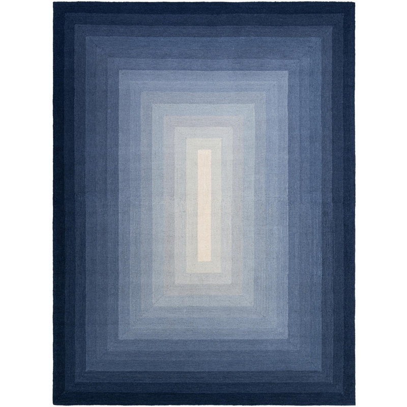  Ombre Wool Rug, Blue, Rectangle 9' x 12'