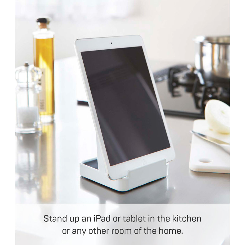 White Steel Kitchen Utensil and Lid Holder