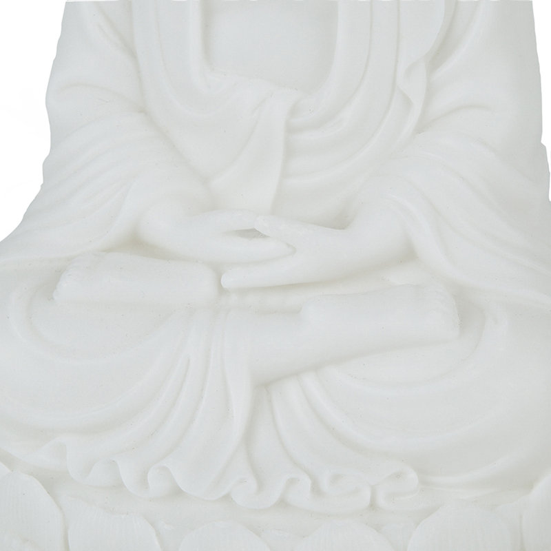 5.5X4.7X11.8" White Sitting Buddha Figure
