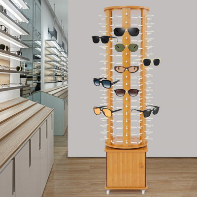 Rotating Glasses Storage Display Stand for 108 Pairs of Eyeglasses, Modern Sunglasses Storage Organizer, Commercial Eyewear Hanging Rack