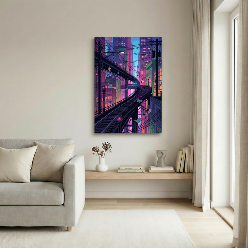Art mural sur toile Curving, H 18 po x l 12 po