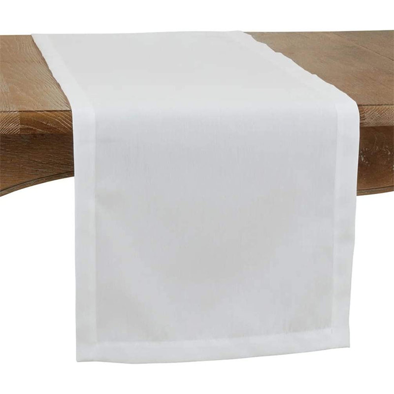 Parsonsfield Machine-Washable Polyester Table Runner, 72'' x 16'', White