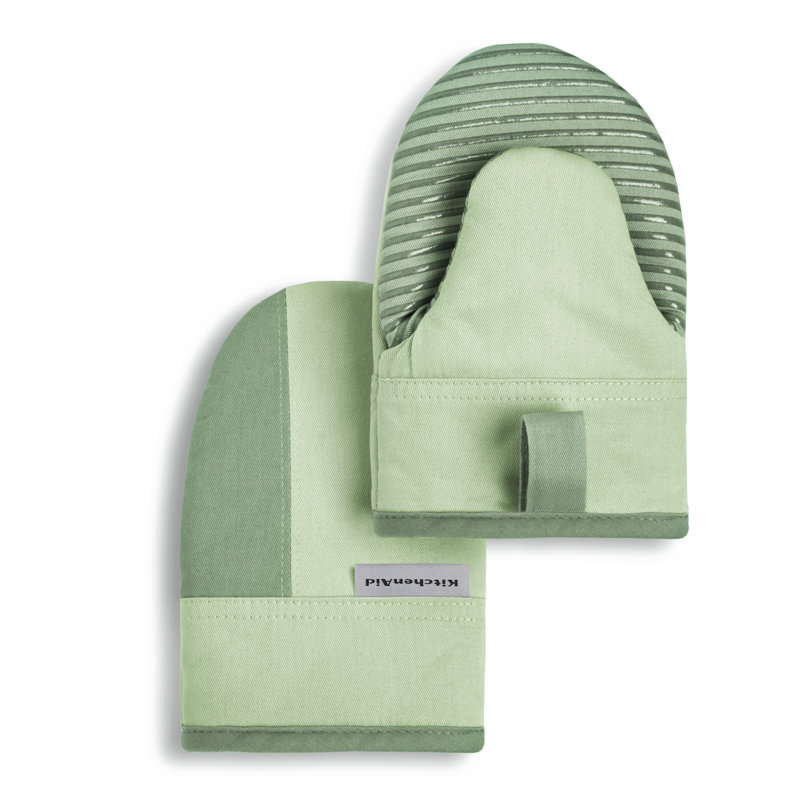 KitchenAid Beacon Mini 2-Piece Oven Mitt, Green, 8"