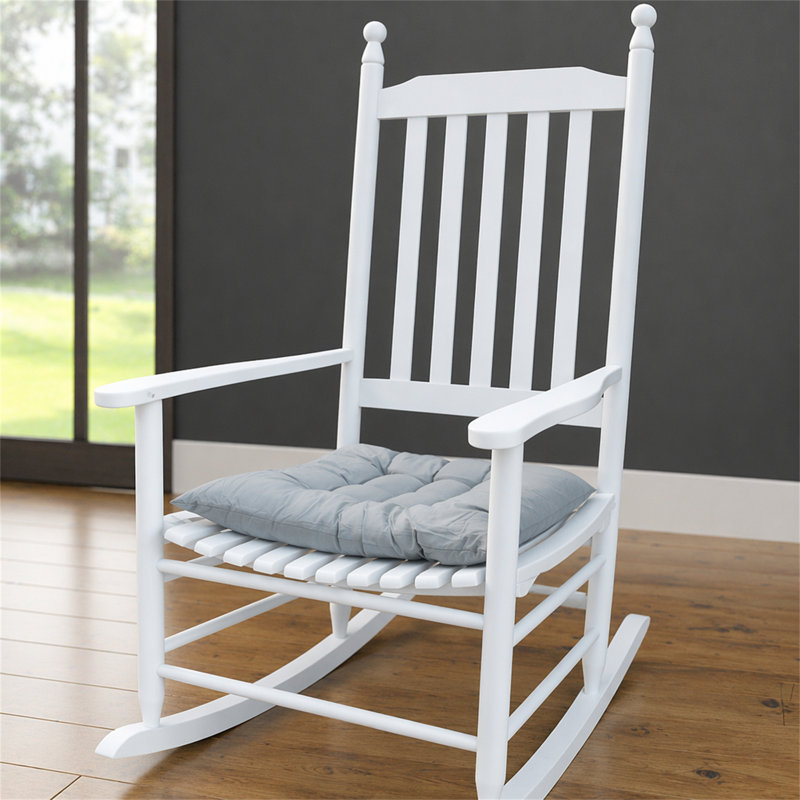 Chaise berçante en bois blanc, White