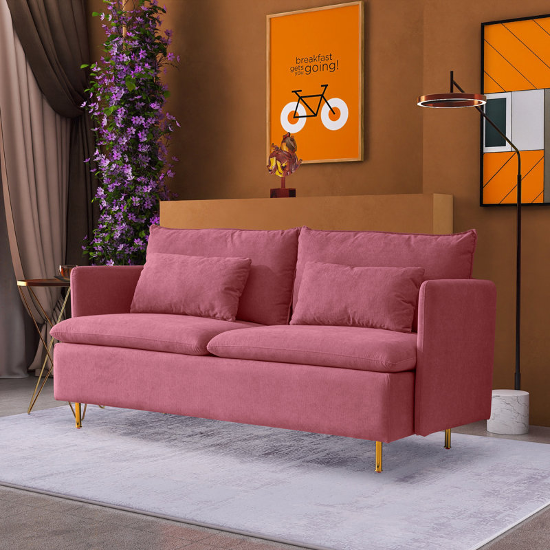 Causeuse Gerdje, Mélange de lin rose