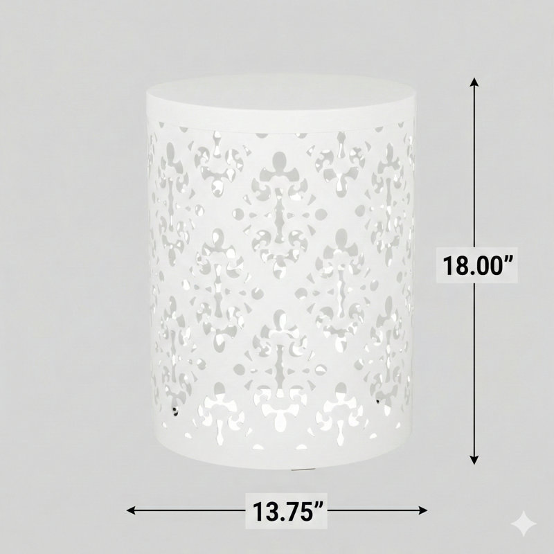 Grande table de bout d'extérieur en métal.