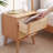 Pure Solid Oak Bedside Cabinet with Handmade Rattan Front