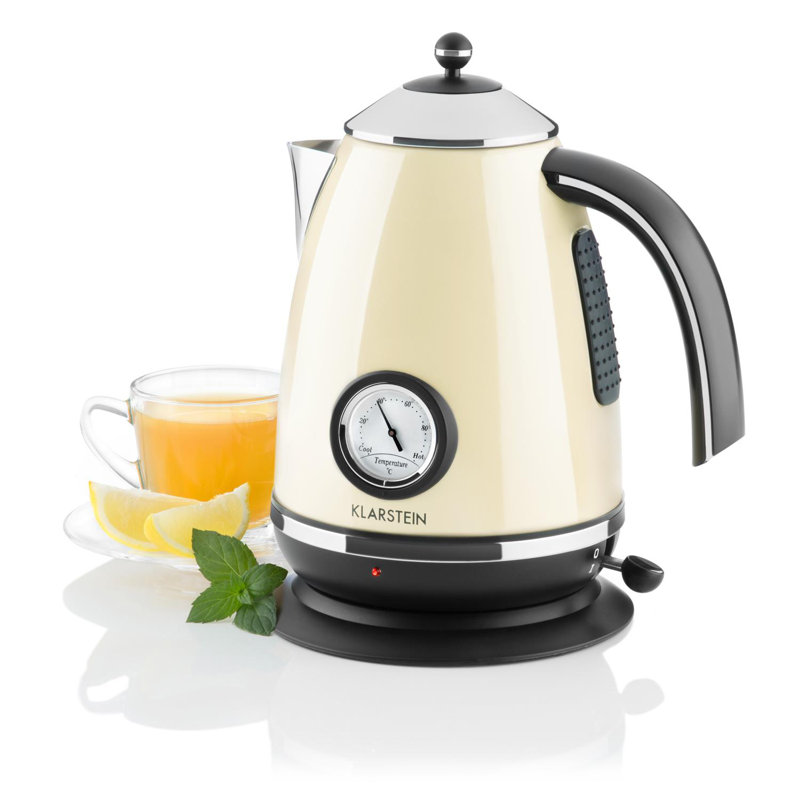 Klarstein 1.7L Stainless Steel Electric Tea Kettle, Champagne