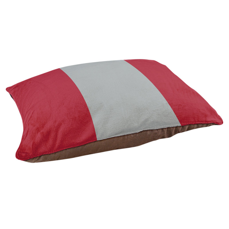 Coussin pour chien Denver, Moyen (H 6,5 po x l 40 po x P 30 po), Rouge / argenté