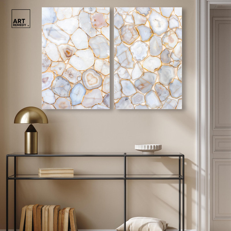 Ensemble 2 panneaux Luxe Harmony Gold Art , H 30 po x l 40 po