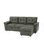 55" W Olive Green Fabric Convertible L-Shaped Pull-Out Sectional Sofa Bed with Storage Chaise and Padded Armrests