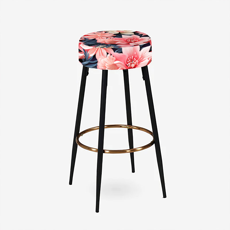 Coral Twilight Iv - motif tropical - ensemble de 2 tabourets de bar tropicaux