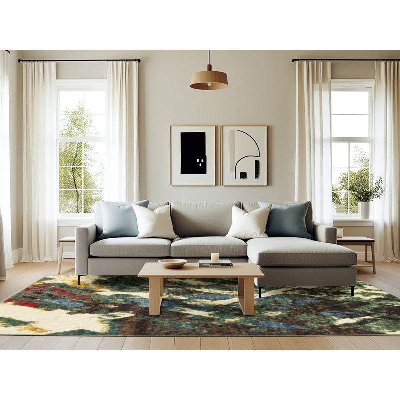 Abstract Indoor Rug, Rectangle 6' x 9'