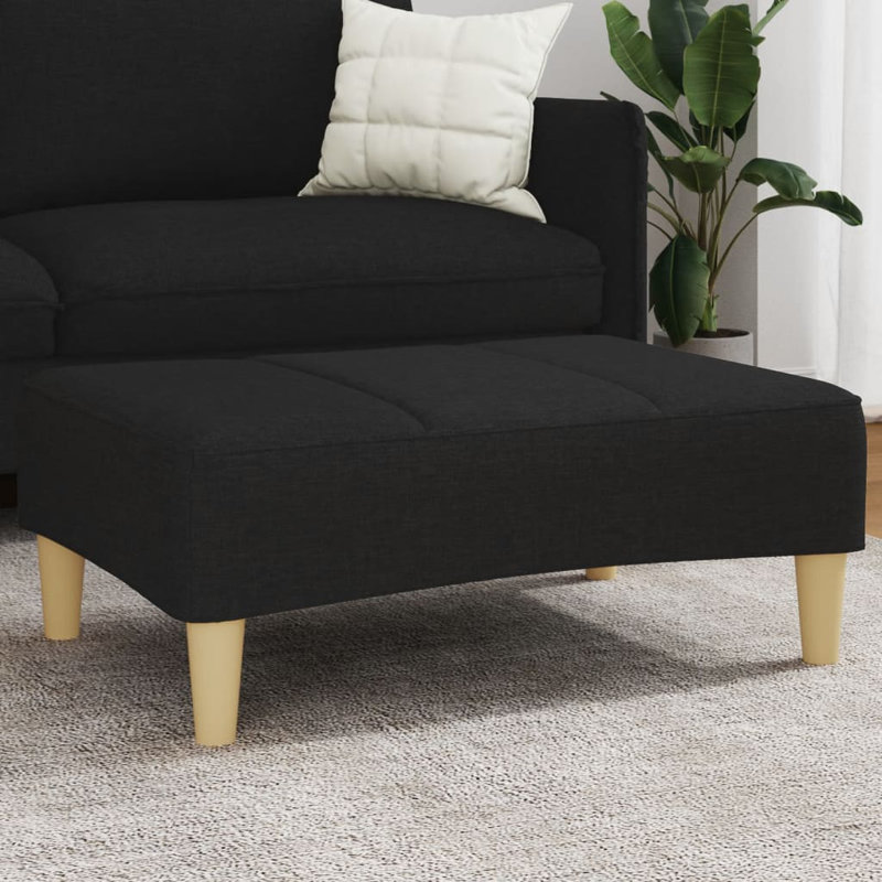 Tabouret 30,3 po x 21,7 po x 12,2 po Ebern Designs, Tissu, Noir, noir, noir, noir, Brun