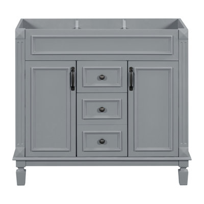 Meuble-lavabo 36 po sans lavabo supérieur, armoire seulement, armoire de rangement moderne avec 2 portes à fermeture douce