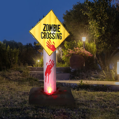 Inflatables 6-Ft. Pre-Lit Inflatable Zombie Crossing