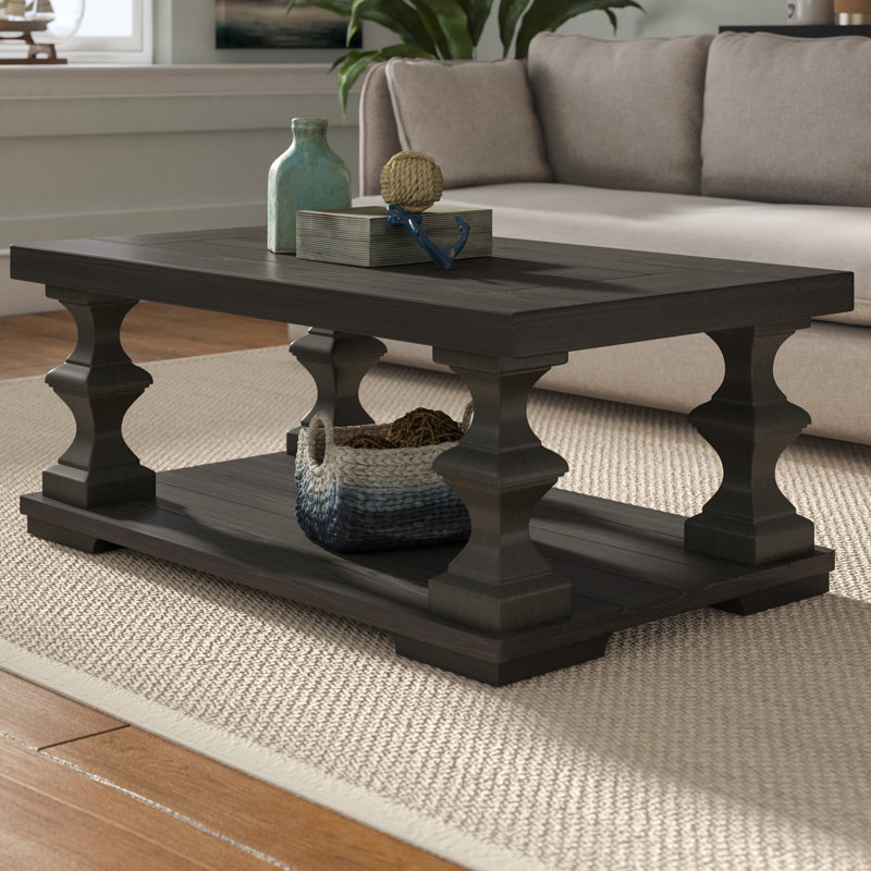 Table basse ronde en tambour tissé à la main Abaca, Brun ébène