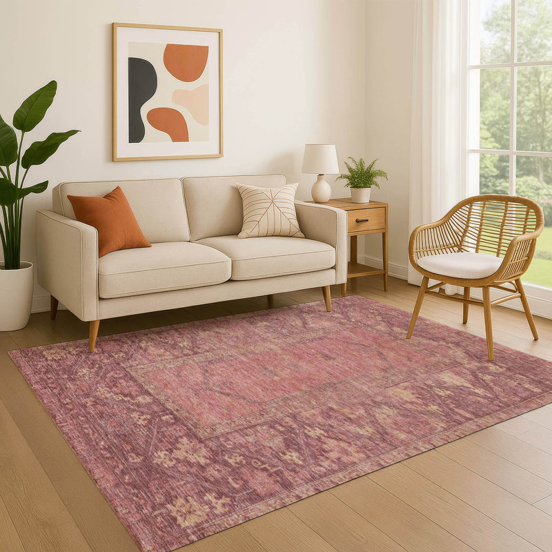 Premium Machine Washable Lubbers AMF1727 Global Rug, Rectangle 8' x 10'