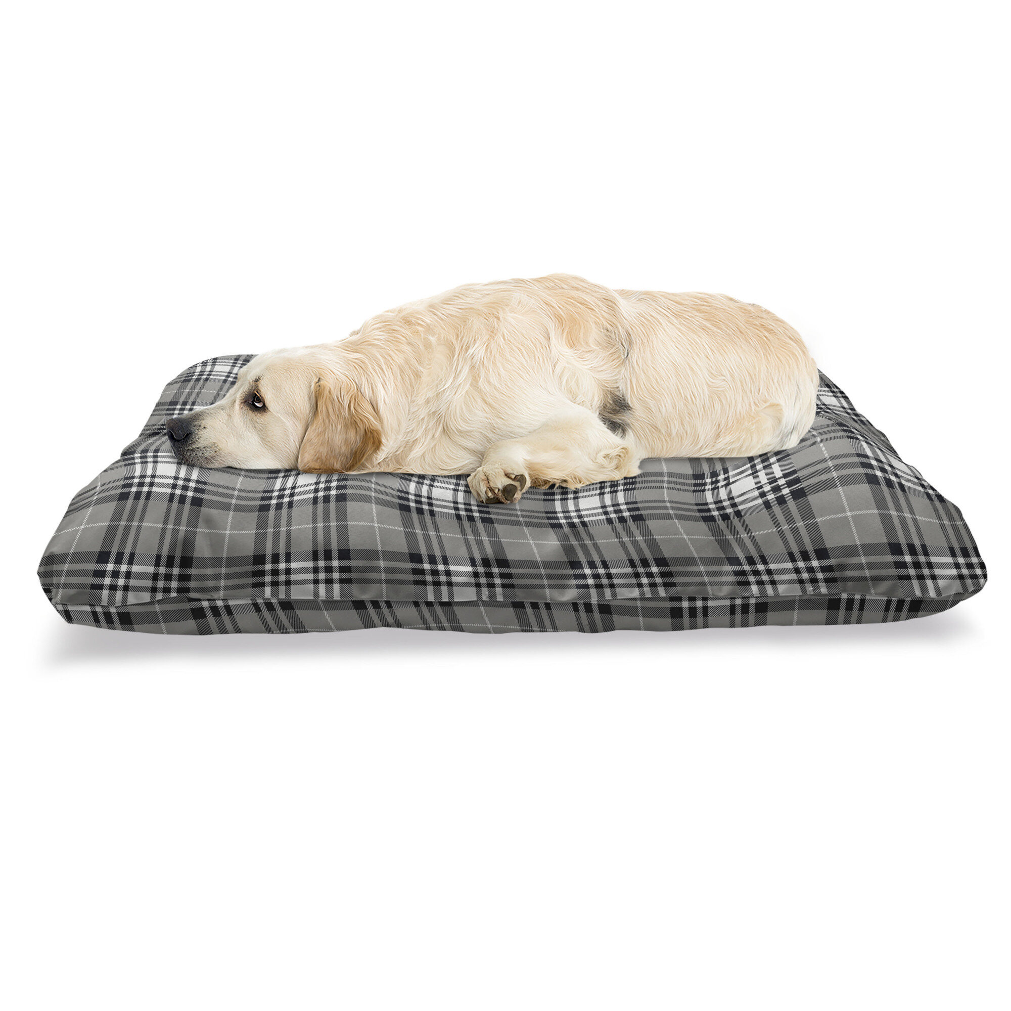 Grey tartan clearance dog bed