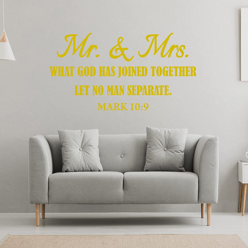 Text & Numbers Non-Wall Damaging Wall Decal, Gold, 12.5" H x 25" W