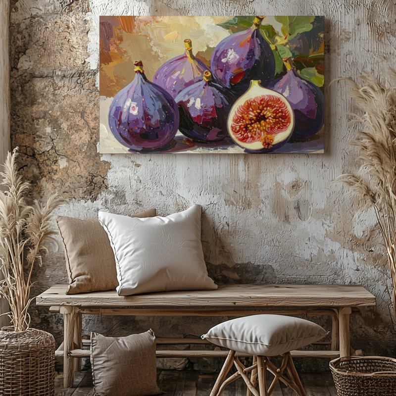 Art mural sur toile, figues mauves luxuriantes, H 11 po x l 14 po