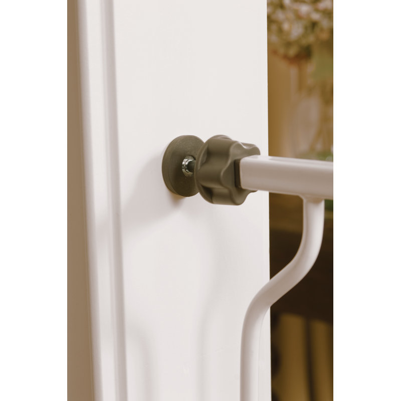 Extra Wide White Metal Walk-Through Baby Gate