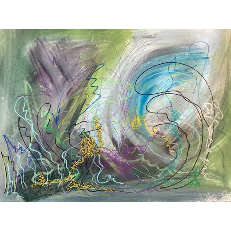 Amethyst Peridot Dance Painting by Kate Landishaw