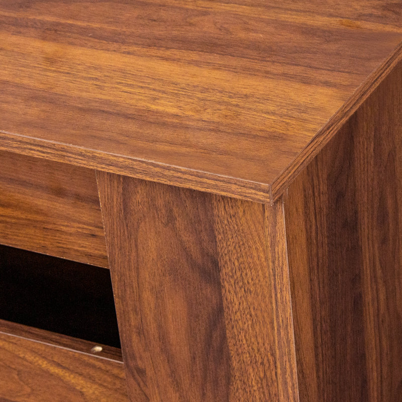 Uriel 2-in-1 Extendable Console & Dining Table with Wooden Frame, Walnut