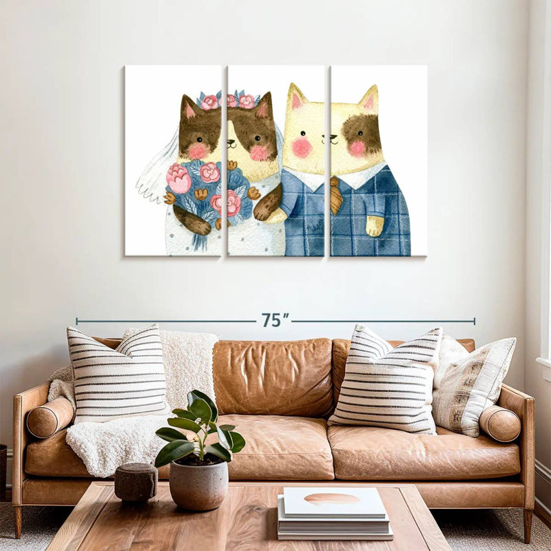 Mariage de chat Brampt, H 36 po x l 57 po