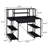 Black Office Desk Featuring Open Shelves And - Convenient Storage For Cables 1 Drawer & 8 Compartments Stylish Wood Metal In With Spacious Use Wooden Structure-1895273285