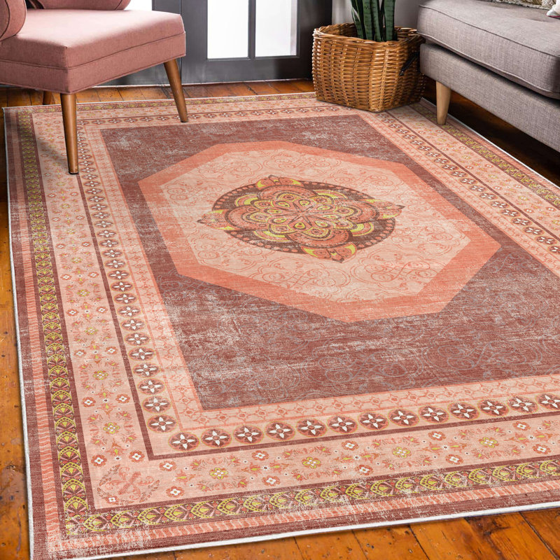 Tapis décoratif bohémien, Rectangle 4 pi x 5 pi 5 po