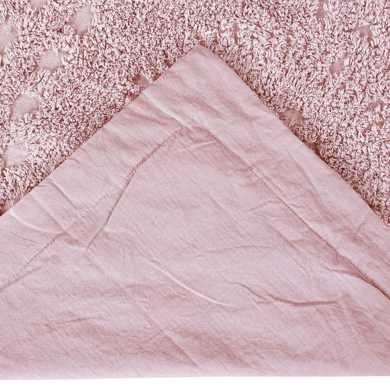 Rio 100% Cotton Tufted Pillow Sham with Medallion Pattern Machine Washable Pillow Cover for All Season, Pink, Euro Sham