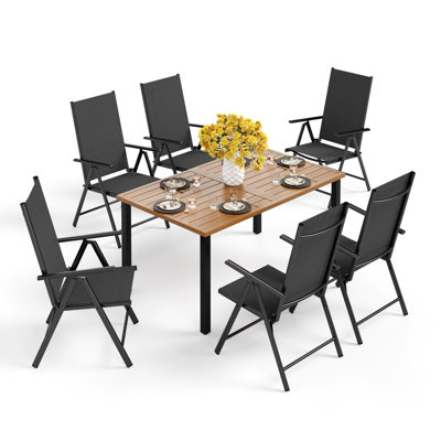 Rectangular 7 - Piece 6 - Person 152.4 Cm L Outdoor Table Set