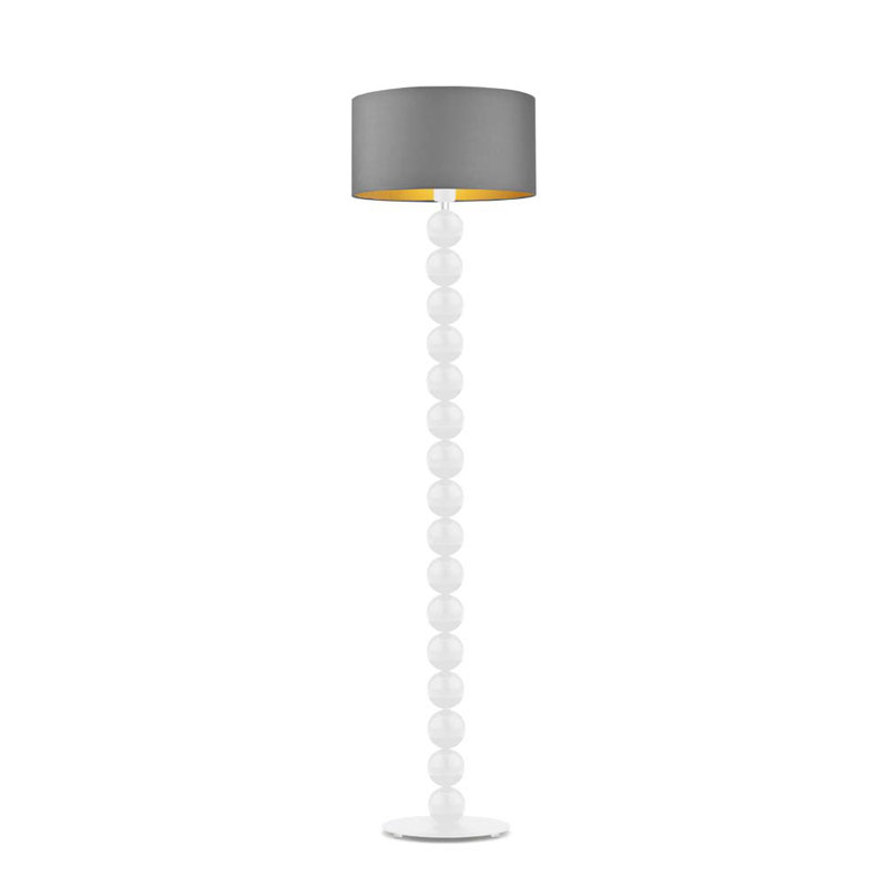 Moody 158cm Traditional Floor Lamp, White, Grey
