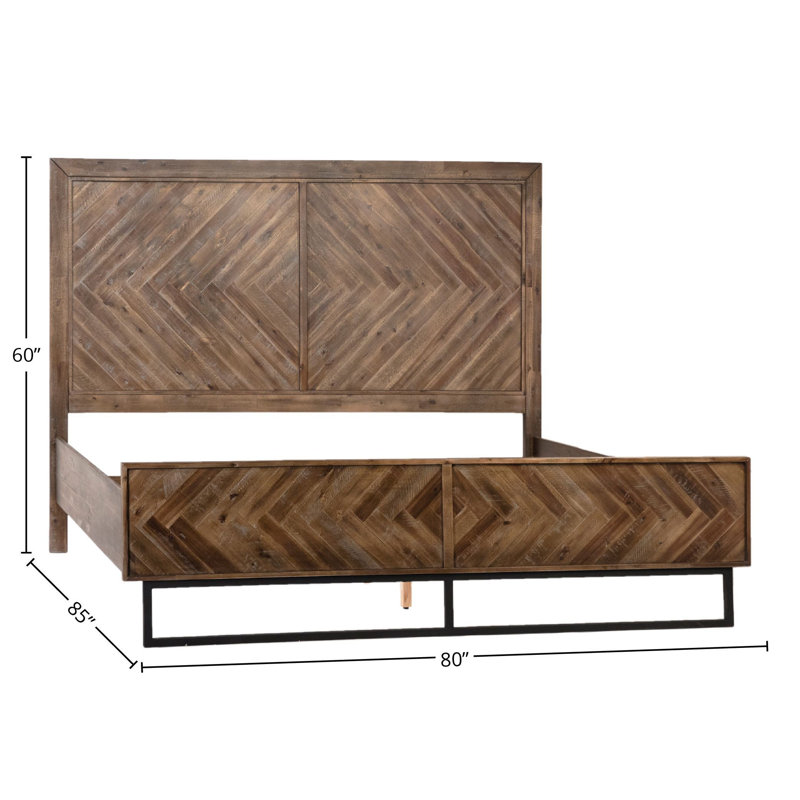Holbrook Acacia and Iron Panel Bed