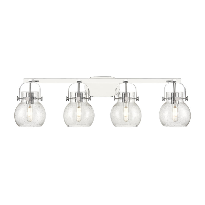 Éclairage pour meuble-lavabo mural 6 po Shueyville, Bullé, Chrome poli, Quatre lumières