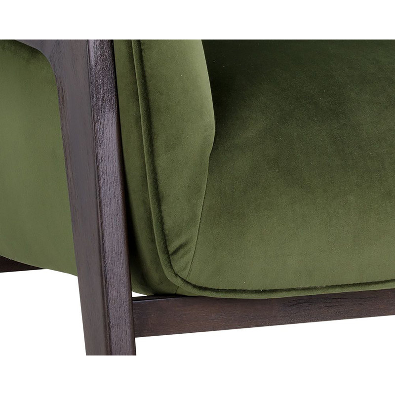 Armchair Chair with Ottoman, Green