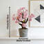 17" Artificial Pink Cherry Blossom Tree With Lifelike Flowers, Faux Bonsai Tree In Decorative Pot