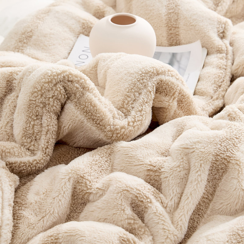 Cozzzzzzzzzzzzzzzzy - Coma Inducer Oversized Comforter Set, King Comforter + 2 King Pillow Shams, Beige Striped