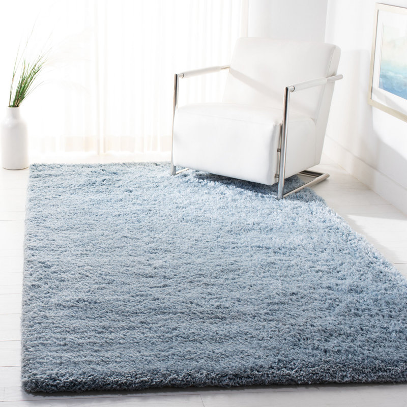 Tapis de couleur unie à poils longs performance touffeté à la main Elborough, Rectangle 8 pi x 10 pi