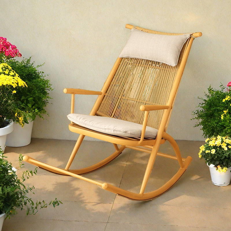 Chaise berçante ergonomique Delanei, Naturel