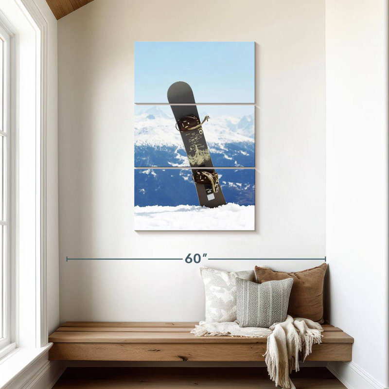 Alvord Snowboard In The Snow, 45" H x 28" W